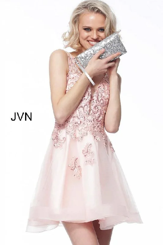 Winter Ball Gown Jovani 66550 Sleeveless Short Prom Dress