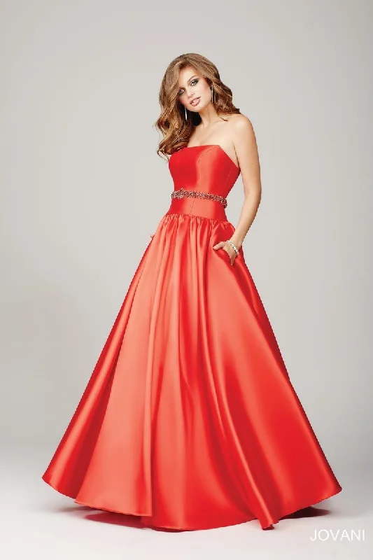 Cinderella Style Dress Jovani 34040 Strapless Long Prom Dress