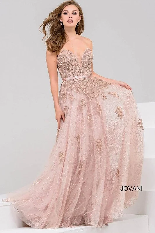 Bodycon Gown Jovani 93765 Strapless Sweetheart Long Evening Dress