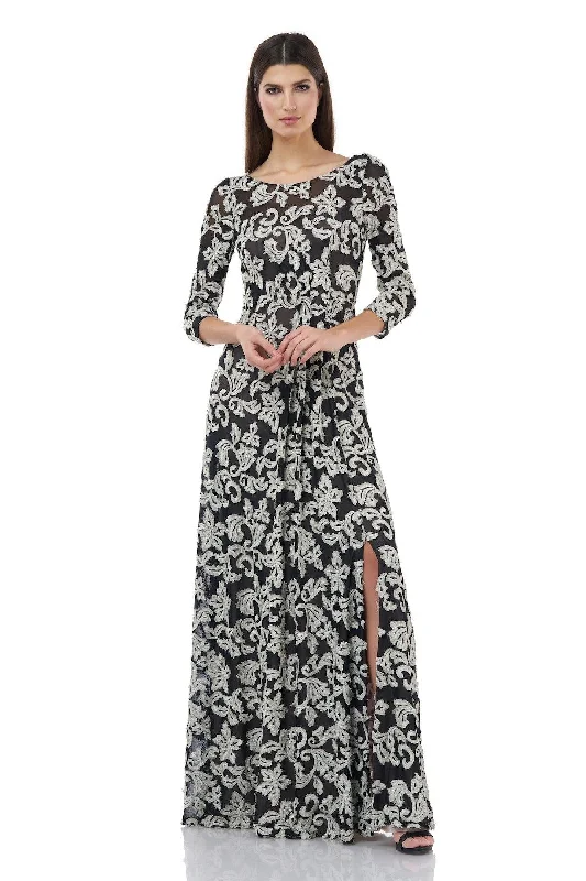 Polka Dot Gown JS Collections Long Formal Long Sleeve Dress 867027