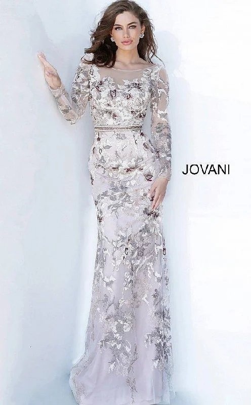 Designer Gown Jovani 00818 Long Formal Floral Lace Gown