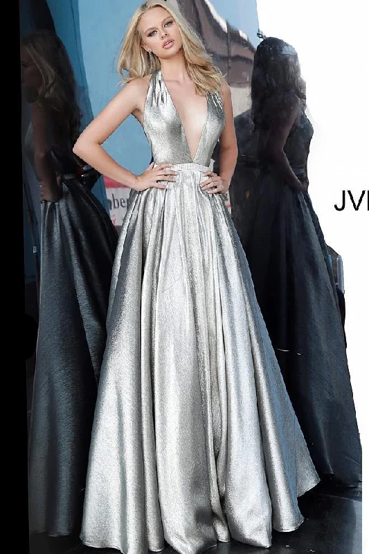 Sparkly Dress Jovani 4187 Long Halter Prom Gown