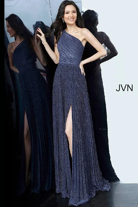 Sheer Panel Dress Jovani 68092 Long Pleated Prom Dress