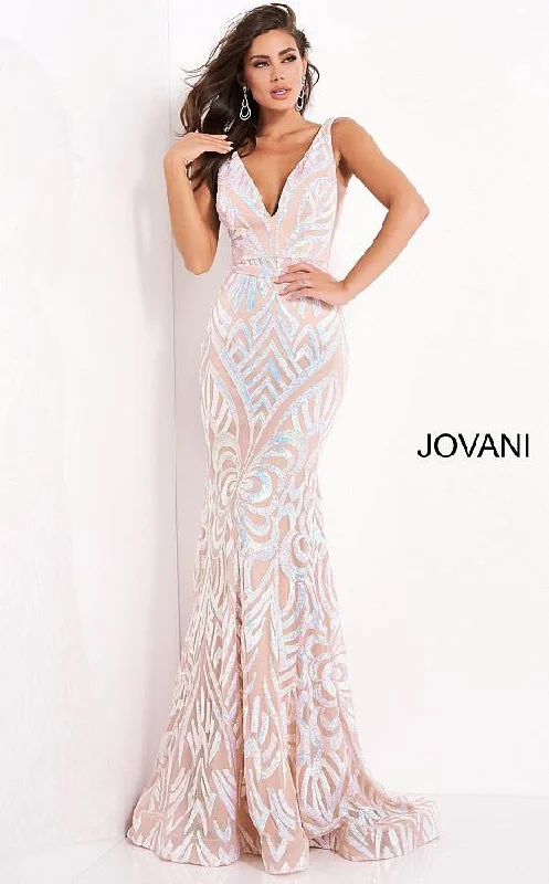 Floor-Sweeping Gown Jovani 02753 Prom Sleeveless Mermaid Long Dress