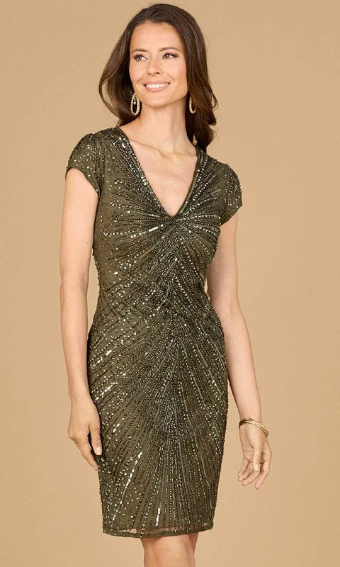 Party Ready Dress Lara Dresses 29119 - Beaded Cutout Back Cocktail Dress