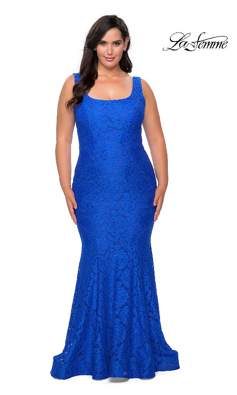 Tulle Skirt Dress Plus-Size Long Lace La Femme Formal Mermaid Dress