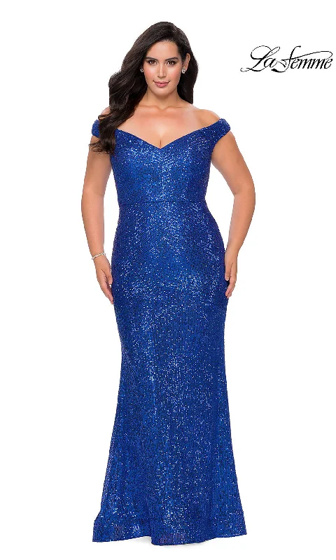 Whimsical Evening Gown Long Sequin Plus Mermaid La Femme Formal Dress