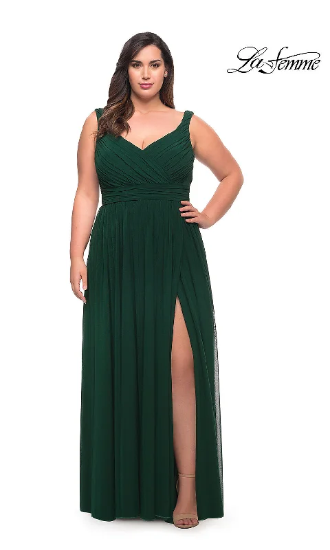 Fancy Embellished Dress Empire-Waist Plus-Size Long Prom Dress by La Femme