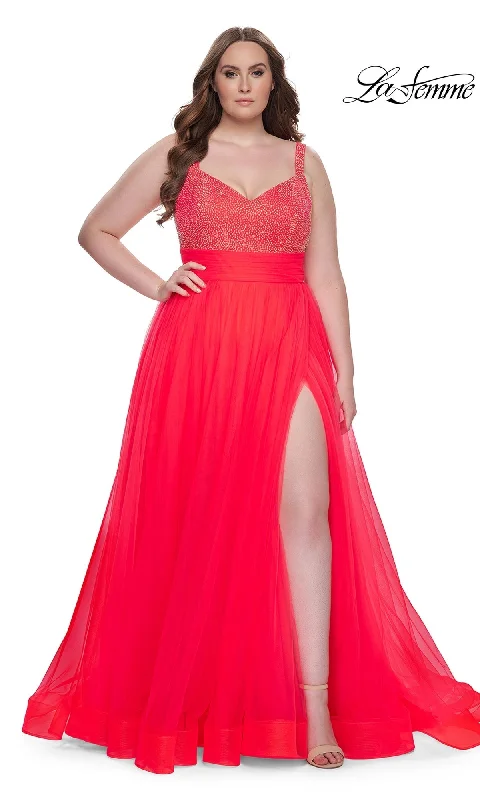 Peplum Dress La Femme 31251 Plus-Size Formal Prom Dress