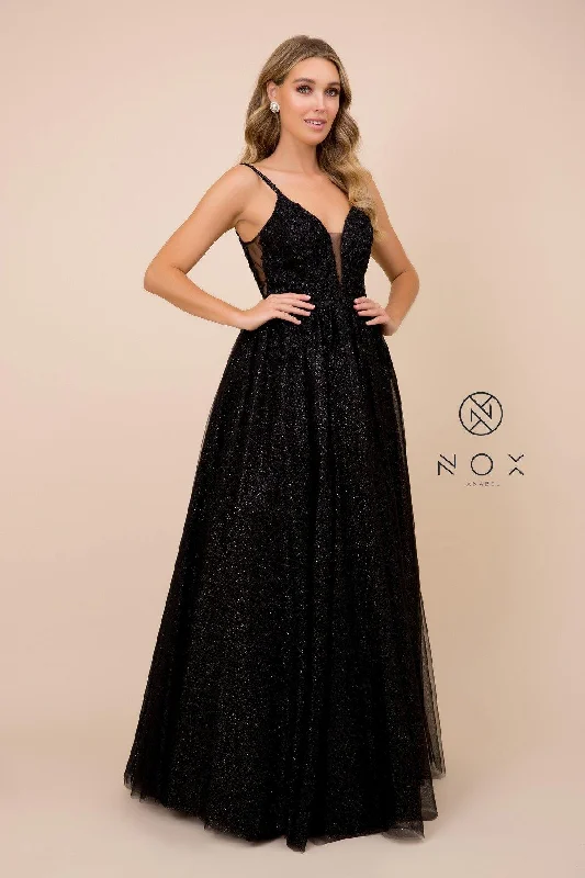 Cinderella Style Dress Long A-Line Glitter Prom Dress Evening Gown