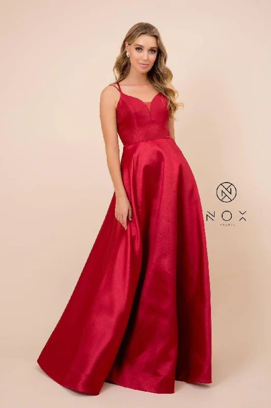 Sequin Gown Long A-Line Satin Prom Dress Evening Gown