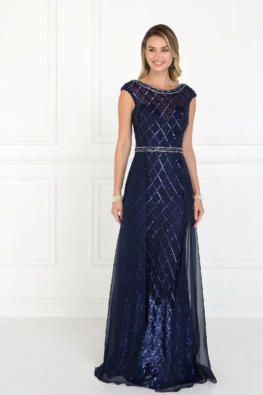 V-Neck Dress Long Evening Gown Prom Beaded Dress