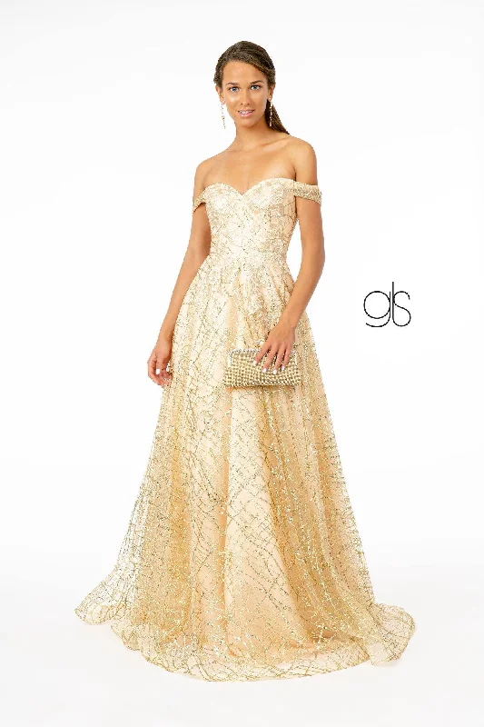 Fitted Formal Dress Long Floral Embroidery Prom A-Line Dress Sale