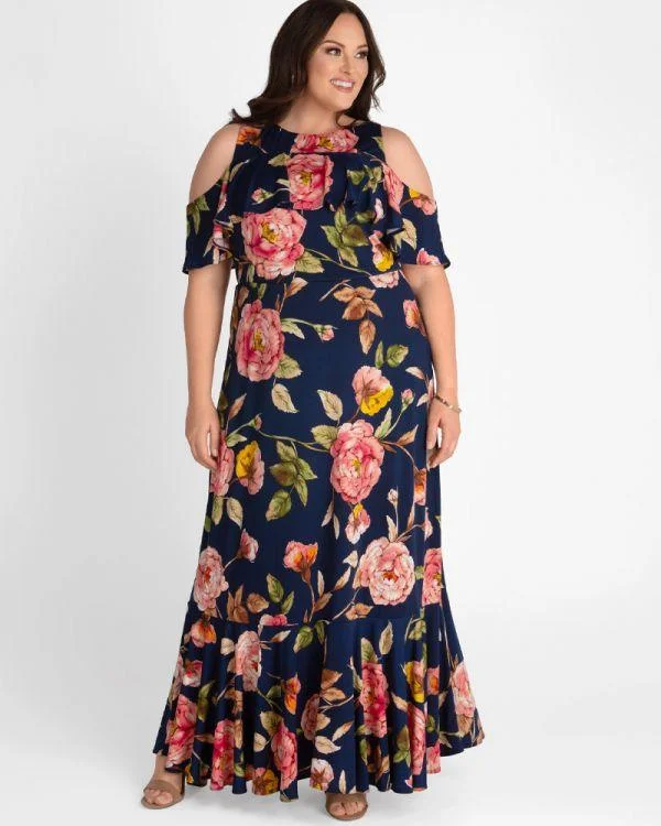 Side Slit Gown Kiyonna Long Formal A-line Dress