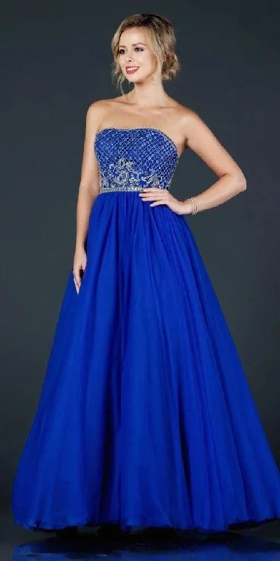 Beaded Evening Dress Long Formal Beaded Strapless Prom Ball Gown