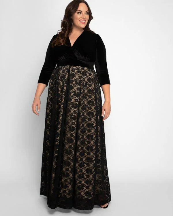 Puffy Formal Dress Kiyonna Long Formal Plus Size Dress