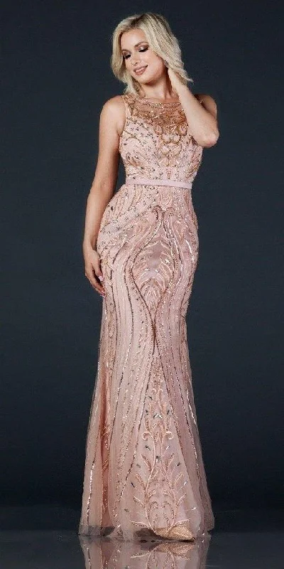 Modest Formal Dress Long Formal Sleeveless Beaded Evening Prom Dress