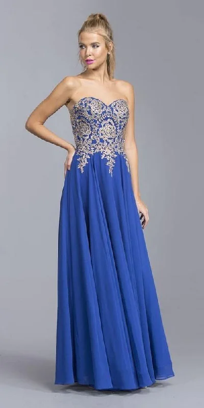 Vintage Gown Long Formal Strapless Evening Prom Dress