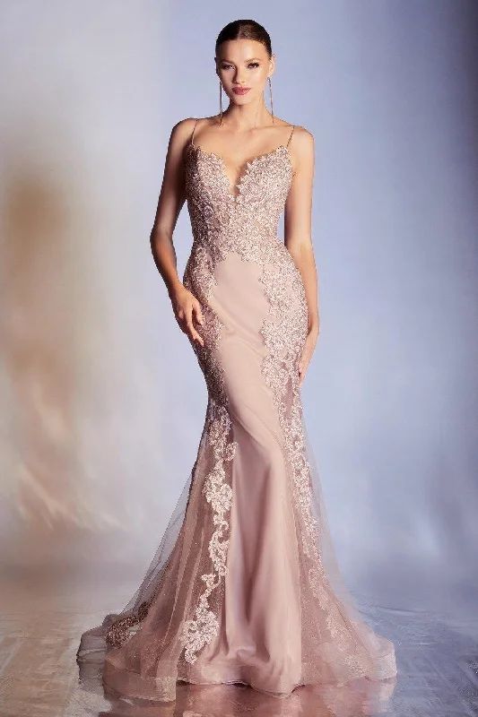 Maxi Dress Cinderella Divine CD945 Long Mermaid Gown Prom Dress