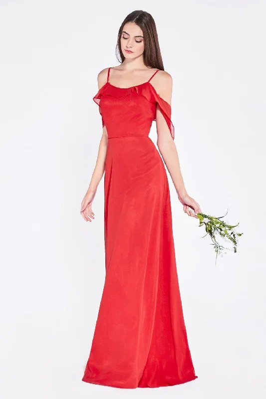 Fit And Flare Dress Long Off Shoulder Flutter Sleeve Dress by Cinderella Divine 1018 Fit And Flare Dress Long Off Shoulder Flutter Sleeve Dress by Cinderella Divine 1018
