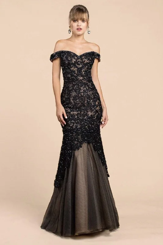 Illusion Neckline Dress Andrea & Leo CDA0401 Long Prom Mermaid Dress Sale