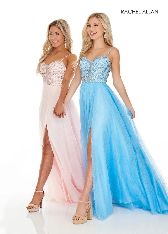 Floral Embroidery Dress Rachel Allan Long Prom Sexy Dress