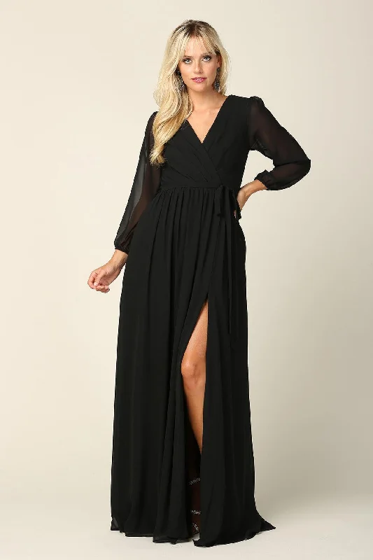 Designer Gown Long Sleeve Mother of the Bride Chiffon Dress Sale