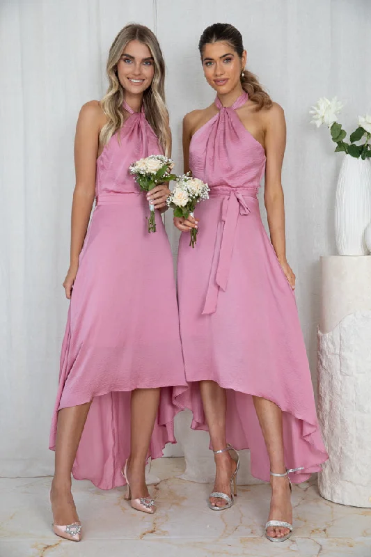 Off-Shoulder Gown Luvinia Dress - Pink
