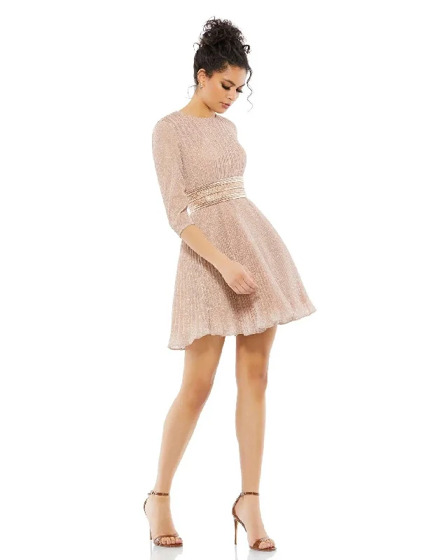 Whimsical Evening Gown Mac Duggal 30749 Short Cocktail Pleated Mini Dress Sale