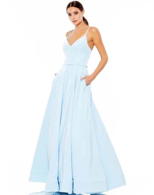 Party Dress Mac Duggal 48855 Prom Long Spaghetti Strap Ball Gown
