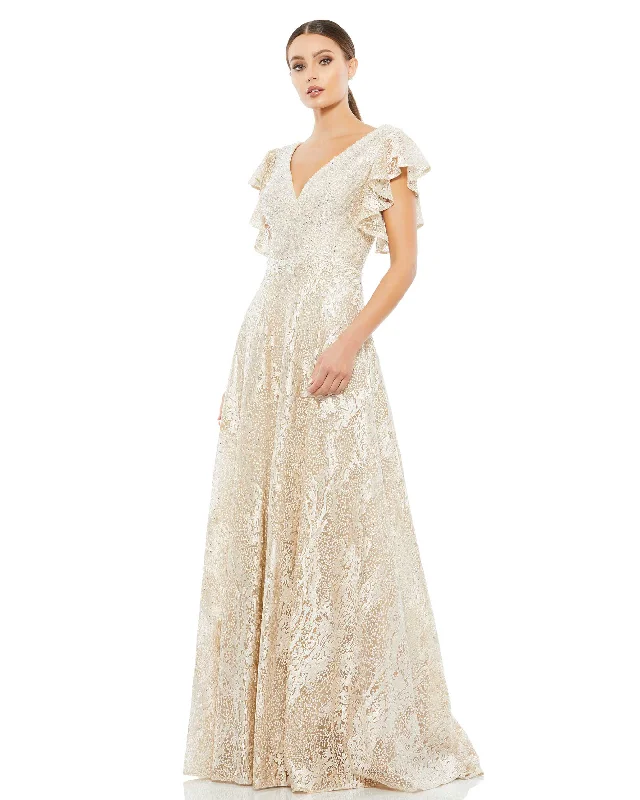 Statement Sleeve Dress Mac Duggal 20310 Long Mother of the Bride Dress