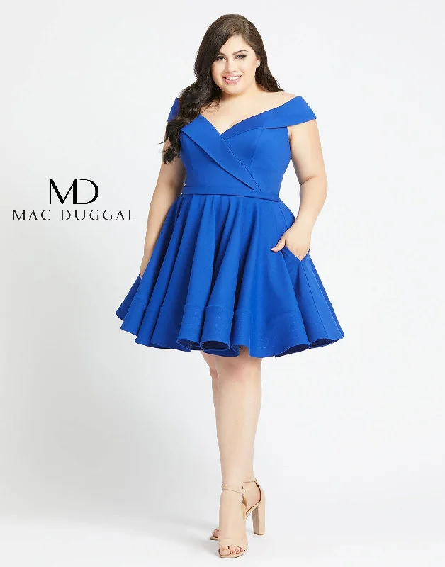 Showstopper Dress Mac Duggal 48887 Fabulous Short Plus Size Cocktail Dress Sale