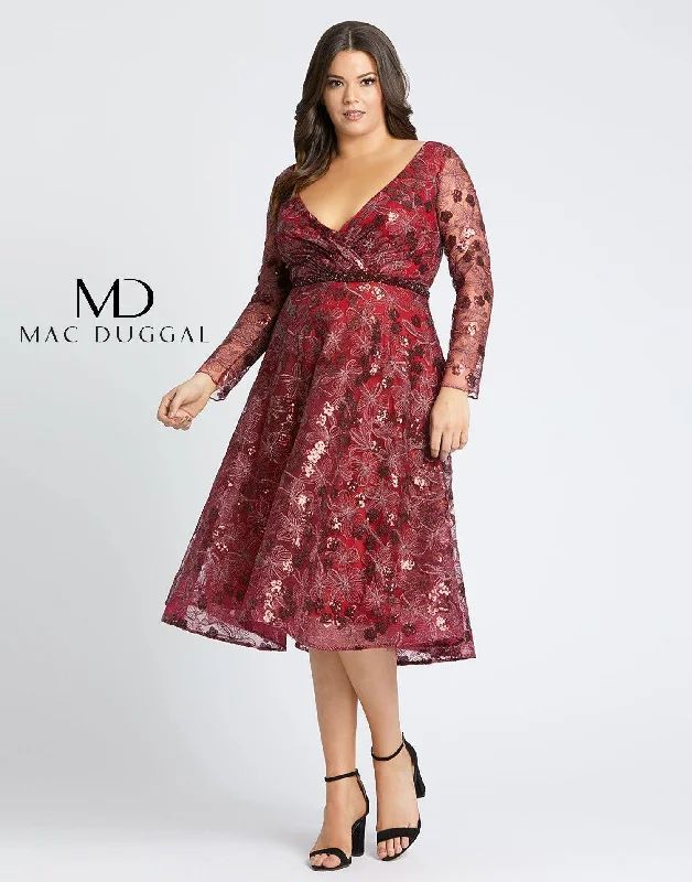 Glam Ball Gown Mac Duggal 67541 Fabulouss Short Plus Size Dress Sale