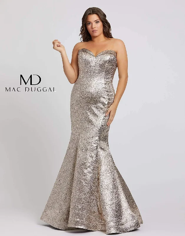 Designer Gown Mac Duggal 67230 Fabulouss Strapless Plus Size Long Prom