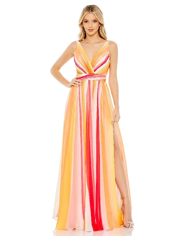 Satin Mermaid Dress Mac Duggal 68151 Long Formal Sleeveless Prom Dress