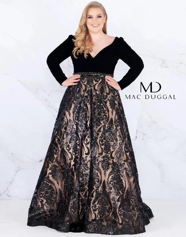 Draped Gown Mac Duggal Long Prom Plus Size Dress