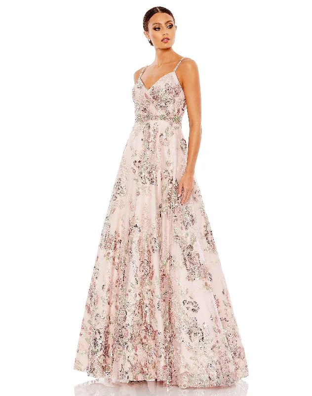 Chic Maxi Dress Mac Duggal 67971 Long Spaghetti Strap Formal Dress