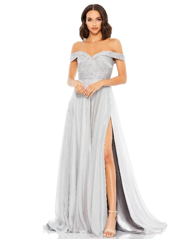 Velvet Evening Dress Mac Duggal 67485 Off Shoulder Long Formal Dress