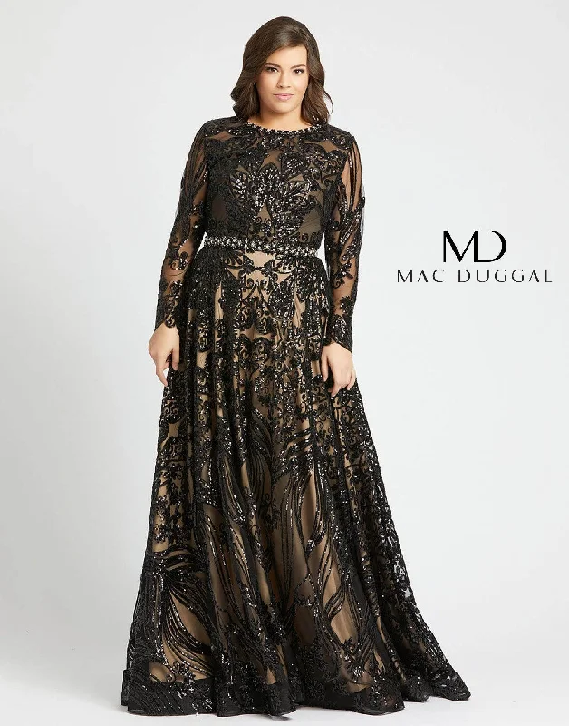 Off-Shoulder Dress Mac Duggal 67148 Plus Size Long Gown