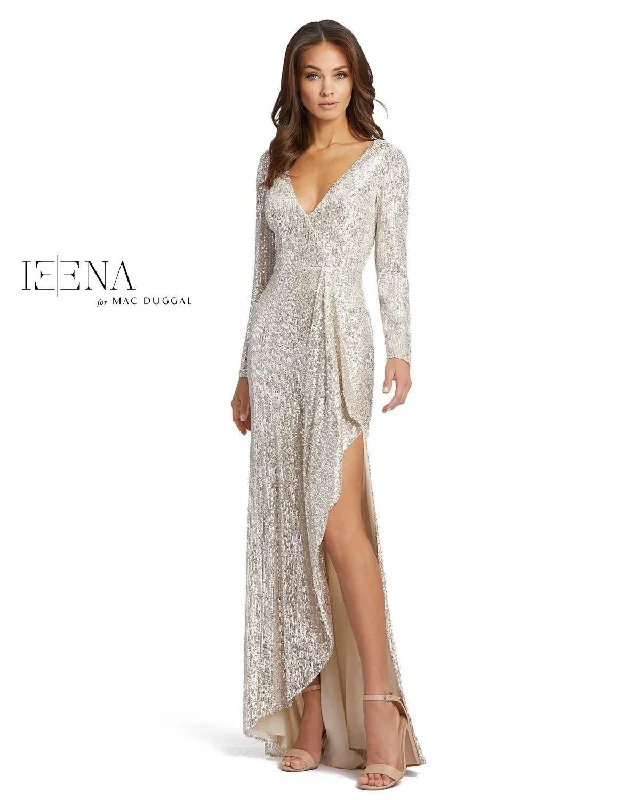 Mermaid Gown Mac Duggal Prom Long Sleeve High Low Dress Sale