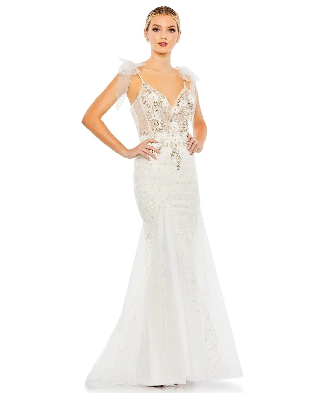 Pearl Embellished Gown Mac Duggal 50666 Prom Sleeveless Long Formal Dress