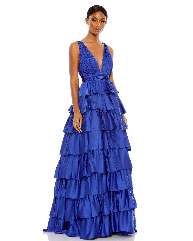 Lace Sleeves Dress Mac Duggal 67994 Prom Sleeveless Long Formal Dress