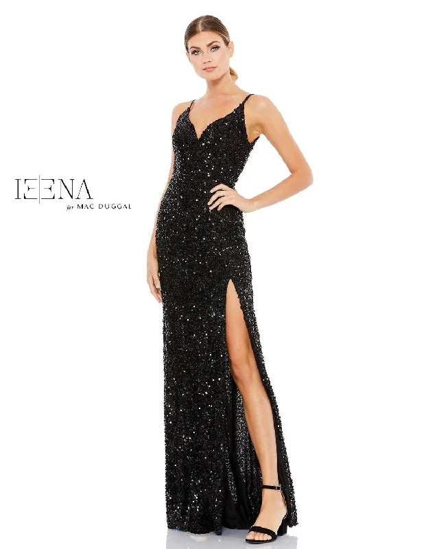 Mermaid Gown Mac Duggal 26476 Prom Long High Slit Sequins Dress