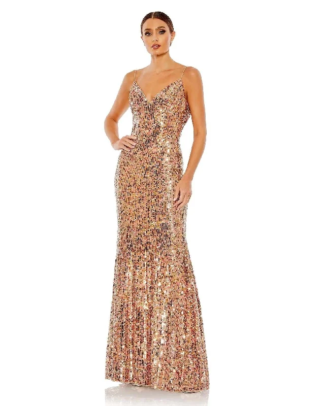 Backless Dress Mac Duggal 10929 Spaghetti Strap Long Dazzling Prom Dress
