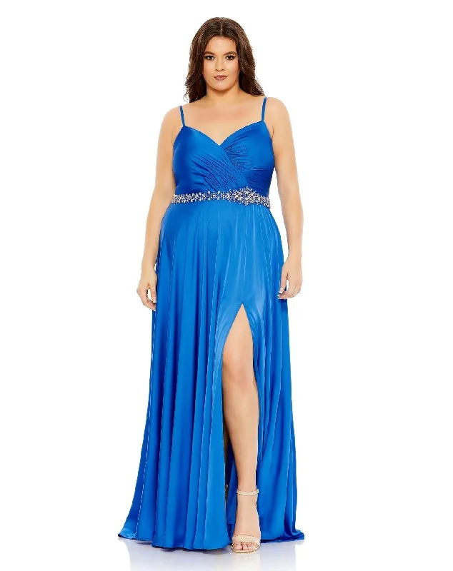 Bow Detail Dress Mac Duggal 49575 Spaghetti Strap Long Formal Dress