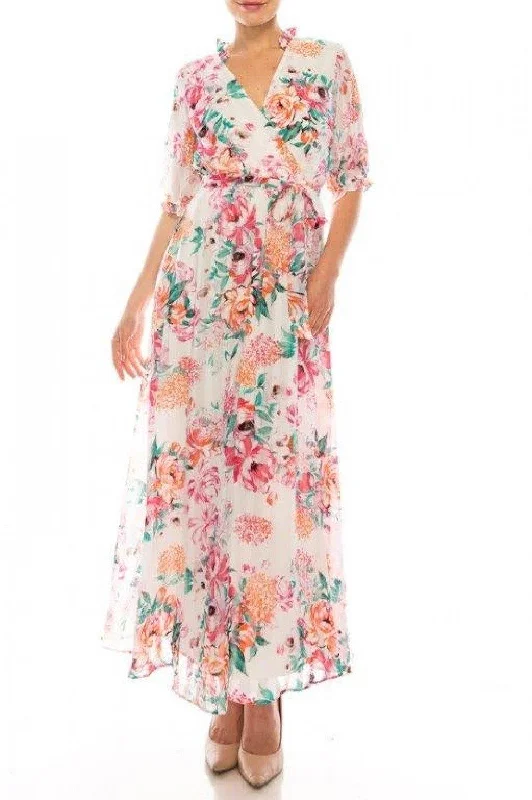 Simple Formal Dress Maison Tara Floral Print Maxi Dress