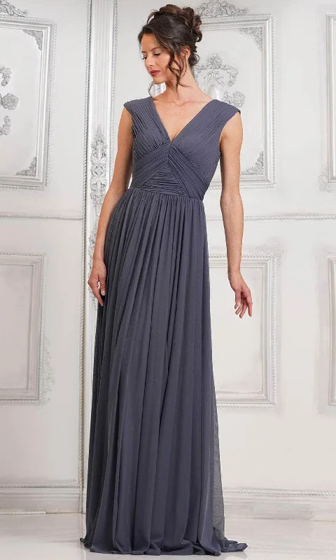 Sparkly Dress Marsoni by Colors M324 - Cap Sleeve Ruched Evening Dress