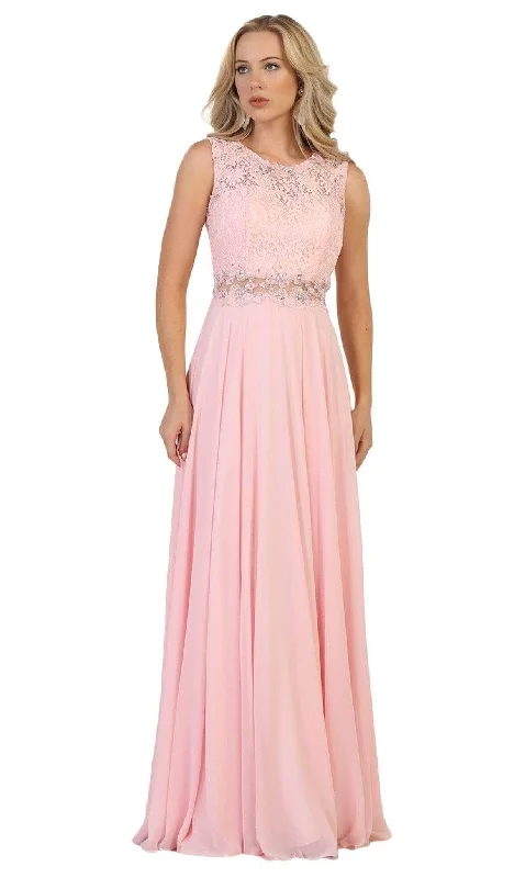 Full Skirt Dress May Queen MQ152 - Lace Bodice A-Line Prom Dress