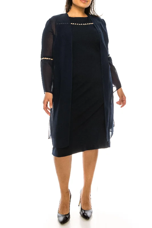 Striking Red Gown Maya Brooke Plus Size Short Jacket Dress 29543