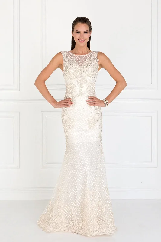 Embellished Dress Mermaid Long Wedding Lace Dress